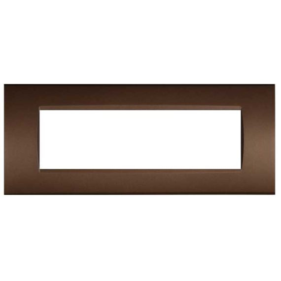 Placca in tecnopolimero 7 posti color bronzo compatibile Living International Placca in tecnopolimero 7 posti color bronzo compatibile Living International